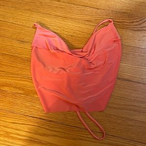 Super cropped pink urban outfitters top, strappy back, size XS
